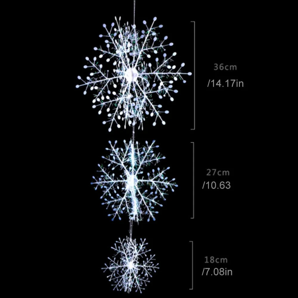 Рождественские украшения, Классические Очаровательные Белые снежинки, вечерние рождественские украшения, домашний декор
