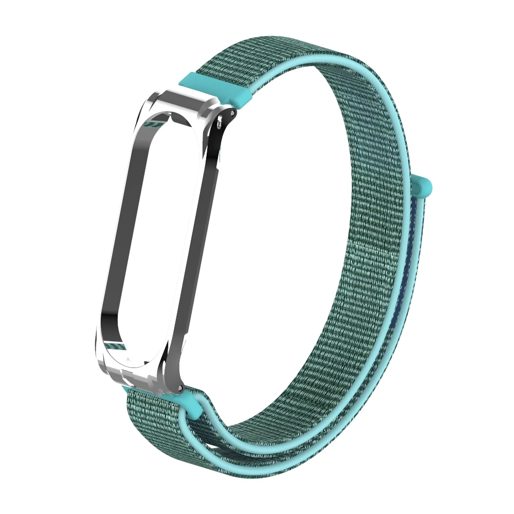 Miband 3 4 нейлоновый Браслет Для Xiaomi Mi Band 3 4 ремешок на запястье Смарт-часы - Цвет: 18 Green Sea