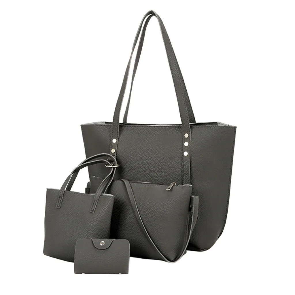 Женская сумка 35#4 шт., модная женская сумочка, сумка через плечо, сумка через плечо, сумка-мессенджер, сумка Bolsa Feminina, новинка - Цвет: Coffee