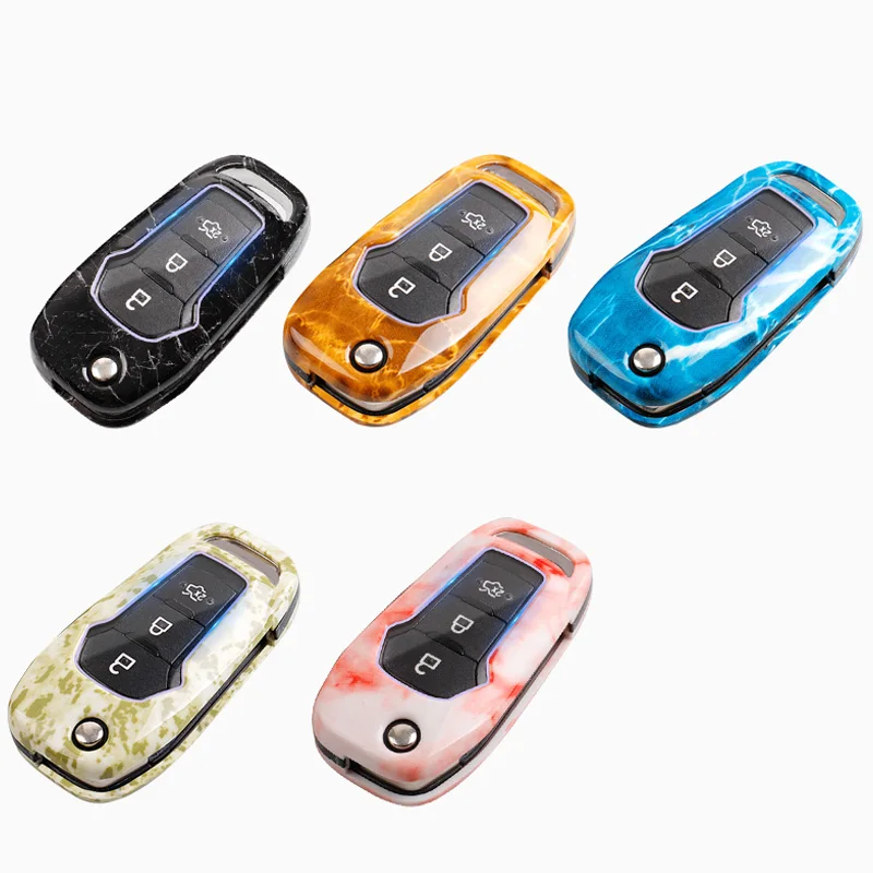 Чехол для ключей Marble ABS Ford Fiesta Focus 2 Mondeo Ecosport Kuga Escape 3 кнопки складной чехол брелок с