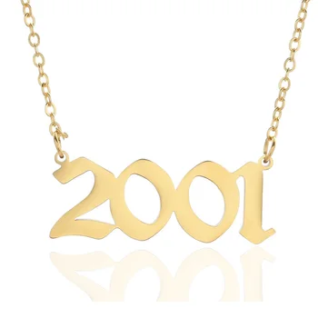

Personalized Wedding Date Necklace Anniversary Jewelry 2001 2002 2003 2004 2005 2006 2007 2008 Custom Birth Year Necklaces BFF
