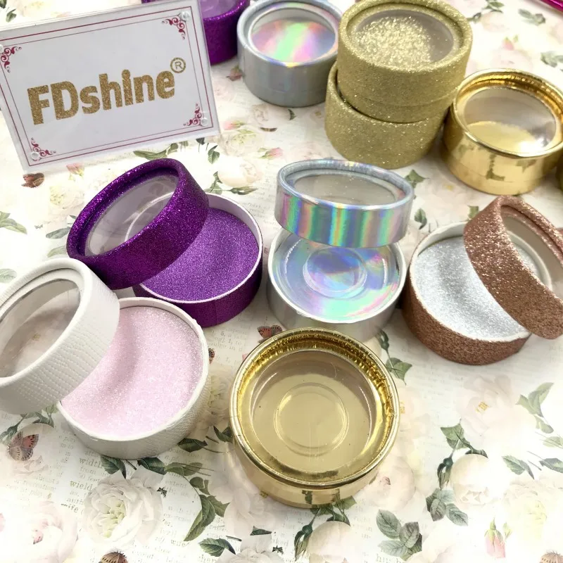 

Eyelash Packaging Round Lash Box with Circle Tray 10pcs/lot Can Hold Natural lash