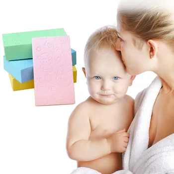 

2PCS Infant Baby Shower Bath Sponge Lace Printed Face Cleaning Compact Portable Carry Kids Toddler Soft Rub Brush for Bathing