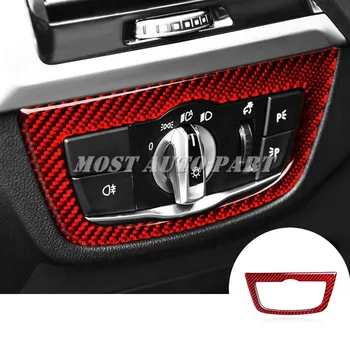

Carbon Fiber Headlight Switch Button Trim Cover For BMW X3 X4 G01 G02 2018-2020 Red/Black