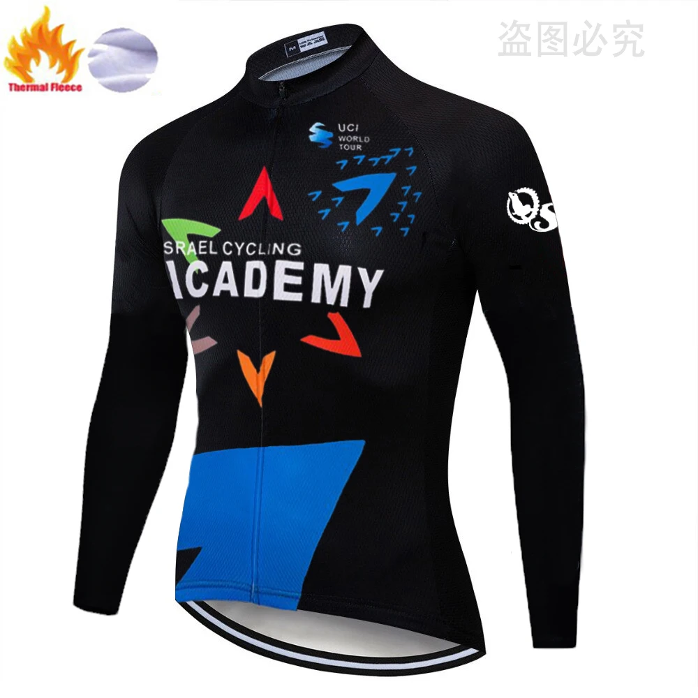 Новинка, одежда для велоспорта ACADEMY, теплая, флисовая, с длинным рукавом, для велоспорта, мужская, с длинным рукавом, Джерси hombre invierno - Цвет: fleece jersey 2