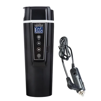 

400ML Boiling Water Touch Control 12V 24V Portable Drinking Temperature Display Car Heating Cup Electric Coffee Travel Universal
