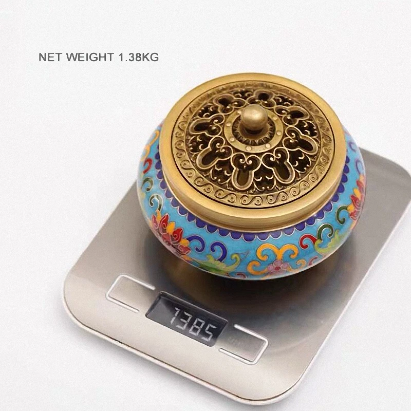 PINNY Large Cloisonne Tripod Brass Incense Burner Metal Enamel Sandalwood Censer Home Decoration Accessories Buddha Decor - Image 4