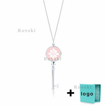 

XL TFX TTFF Rllen Pure Silver Pink Chinese Knot Necklace Is Suitable for Women's Party Jewelry Wholesale Free Delivery.