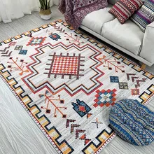 Ретро американском стиле Большие размеры гостиной без волос напольный коврик с принтом, килим узор, украшение дома коврик