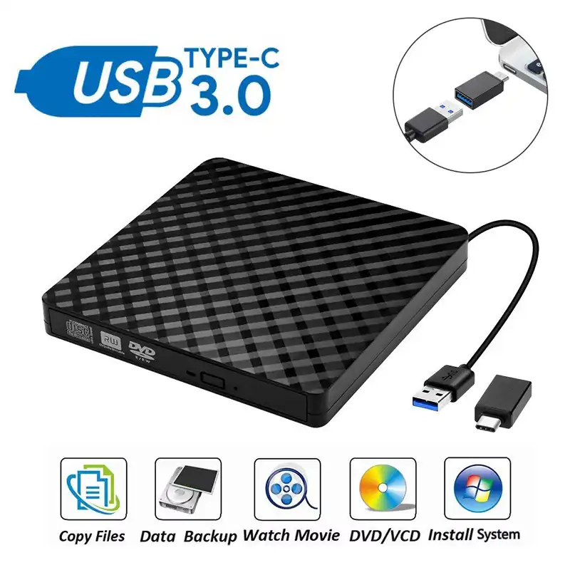 External Dvd Drive Usb3 0 Type C Dvd Rw Cd Rewriter Burner Portable Optical Drive Player For Pc Laptop Mac Os Windows 10 7 8 Xp Optical Drives Aliexpress