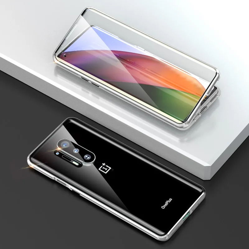 

Магнитный чехол, Защита камеры для one plus 8 pro, чехол, металлическое стекло, 360, полная защита, oneplus 9 pro, чехол, Fundas