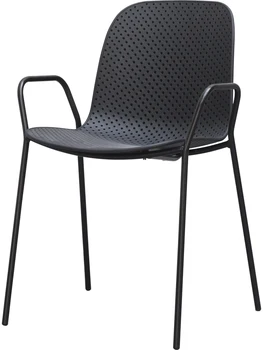 

Nordic armrest wrought iron dining chair desk chair home back leisure simple stackable restaurant net red negotiation chair
