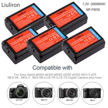 

bateria 2000mAh NP-FW50 NP FW50 NPFW50 Battery for Sony Alpha a6500 a6300 a7 7R a7R a7R II a7II NEX-3 NEX-5