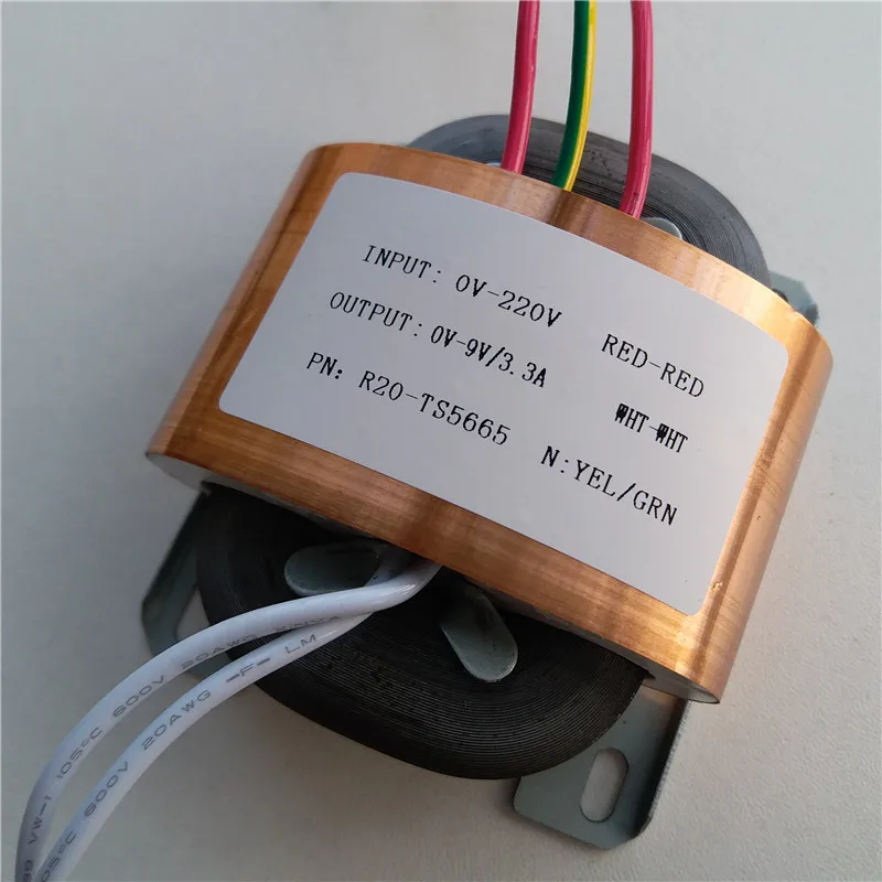 Escudo de Cobre para Transformador de Potência Transformador Núcleo R20 Personalizado 220 30va 9 v 3.3a r