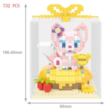 

hot Linabell fox Lovely model birthday cake food Disneyland figures bricks mini micro diamond building block toys for child gift