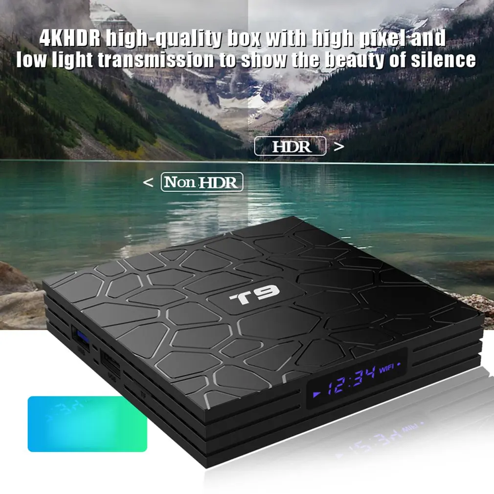 T9 ТВ приставка Android 8,1 четырехъядерный 4,0 ТВ приставка 4K Smart 17,6 HD медиаплеер UE EU UK AU Plug Android приставка набор