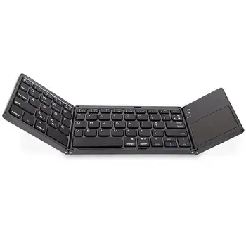 

Three-Fold Design Wireless Keyboard Ultra-Thin And Light Black Keyboard for Bluetooth-enabled Devices