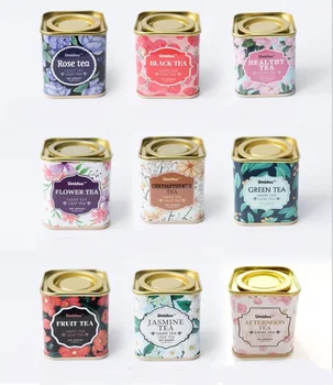 

1PC New Small Iron Rose Tea Coffee Organizer Portable Colorful Square Vintage Floral Candy Cans Storage Box Home Decor