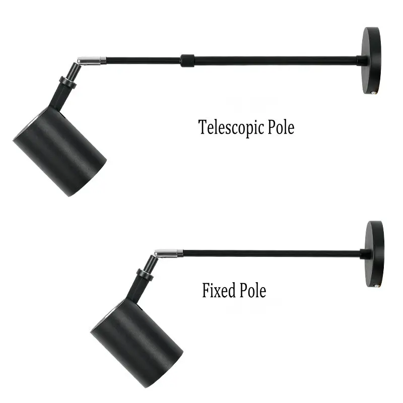 

Modern LED Extendable Telescopic Wall Lamps Aluminium Sconces White Black Long Arm Wall Spot light for Painting Picture Gallary