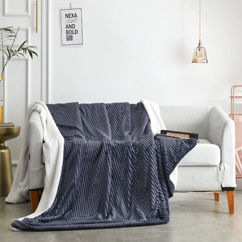 

Multifunctional Dual-use Cover Blanket Autumn Winter Warm Sofa Bed Blanket Stripe Design Duvet Cover with Zipper