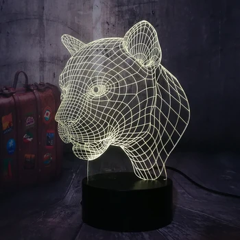 

Animal Cool Leopard Nursery 3D LED Night Light Baby Sleep Boy Toys Kids Optical Illusion Table Lamp Bedroom Decor Christmas Gift