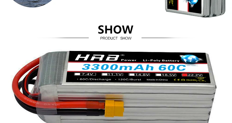 HRB Lipo Battery, SHOW PRODUCT SHOW HPZ To Polv Dart 33omAh 600