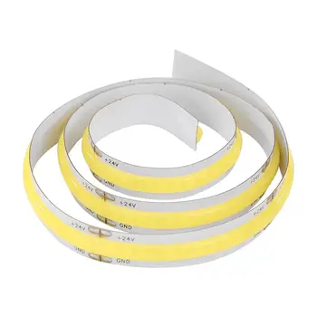 

12V/24V COB LED Strip Lamp Flexible Bendable Decorative Light Tape for TV Desktop Screen Backlight Living Room Ceiling