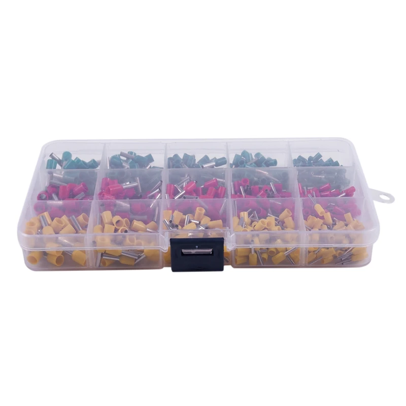 

600Pcs/Set 3 Colors Tube Terminals Connector Cord Pin End Cable Wire Bootlace Ferrules Kit for 22-12AWG
