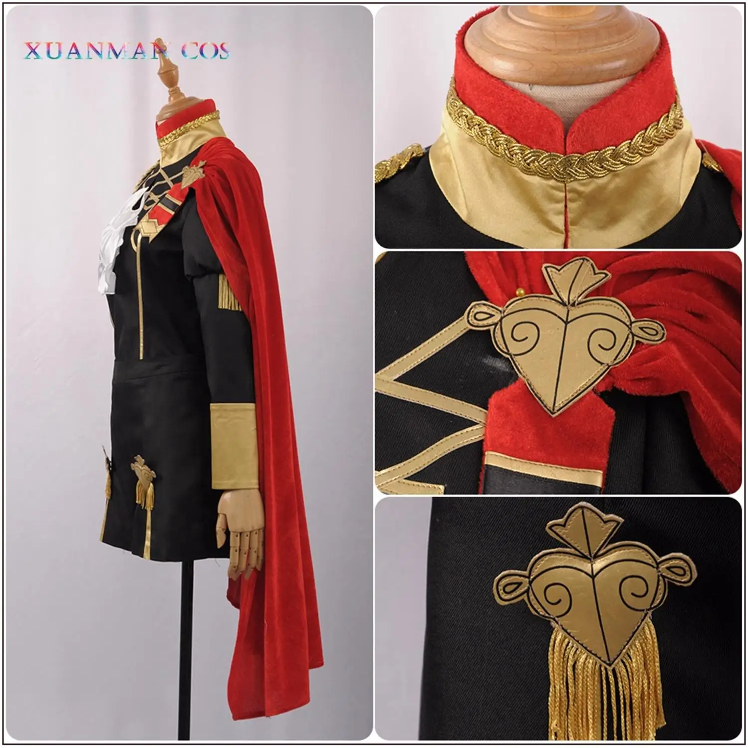 Fire Emblem: Three Houses Edelgard Cool Turtleneck Jacket Shorts Red Short Cloak Stocking Cosplay Costume image 6