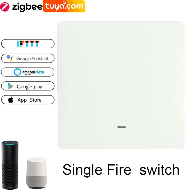 

Newest Single Fire Wall switch Wireless switch Key Smart Light Control switch Required Tuya zigbee Smart hub