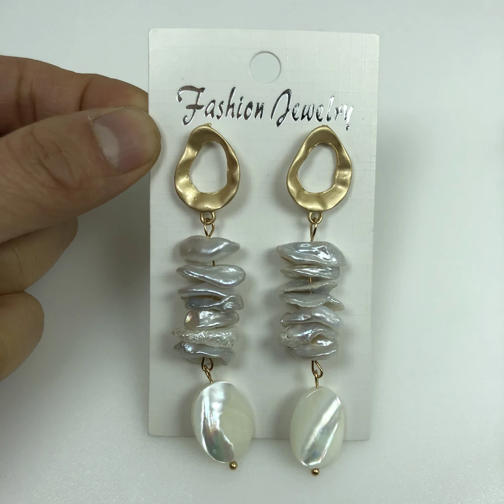 Винтажные модные серьги гвоздики золотого цвета с натуральным жемчугом в стиле