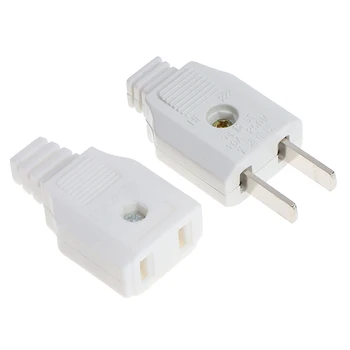 

Hot sale US 2 Flat Pin AC Electric Power Male Plug Female Socket Outlet Adapter Wire
