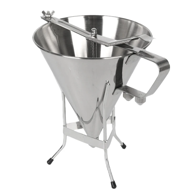 

1.75L Big Stainless Steel Funnel Octopus Balls Tools with Rack Baking Dispenser Cooking Tools