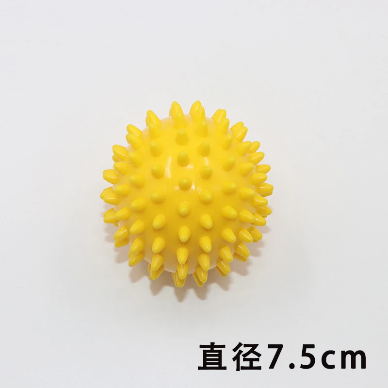 ПВХ коврик для фитнеса шарики для массажа рук 7,5 см/9 см, 9 цветов подошва из ПВХ в виде ежа сенсорные хват тренировочный мяч портативный шар для физиотерапии - Цвет: yellow
