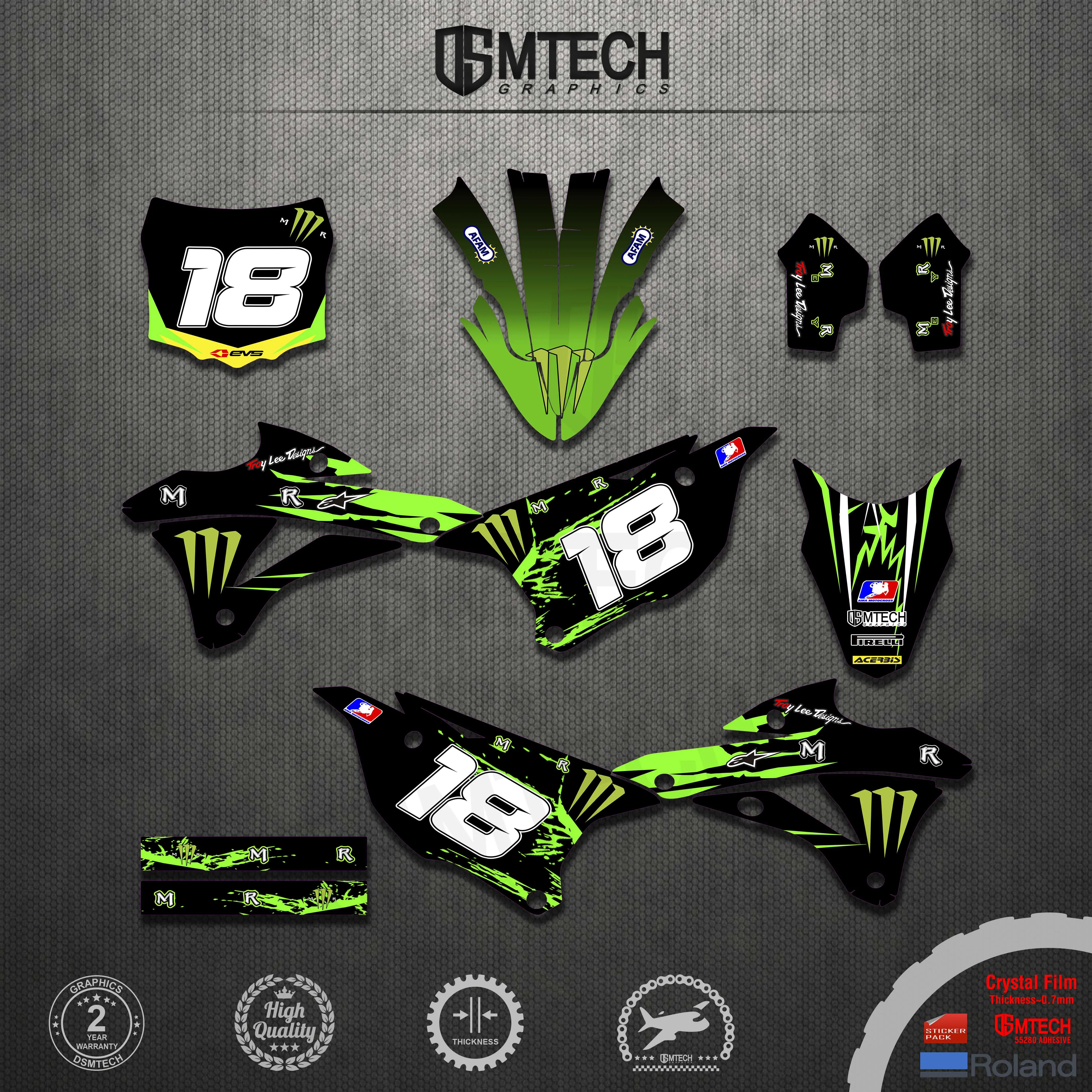 DSMTECH Motocross Decals Stickers Graphics Kits For Kawasaki KX85 KX100 2014 2015 2016 2017 2018 2019 KX85 KX100 For Kawasaki dsmtech motocross decals stickers graphics kits for kawasaki 2014 2015 2016 2017 2018 2019 kx85 100 19 14 001