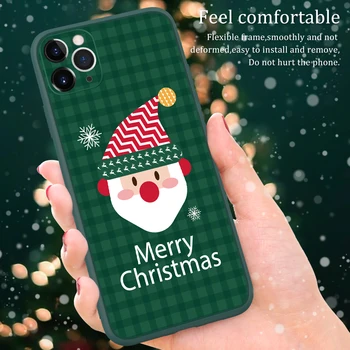 

50Pcs Liquid Silicone Soft Case For iPhone 12 Pro Max Case Iphone 11 XR XS X 8 7 6s Plus Christmas Style Mobile Phone Back Cover