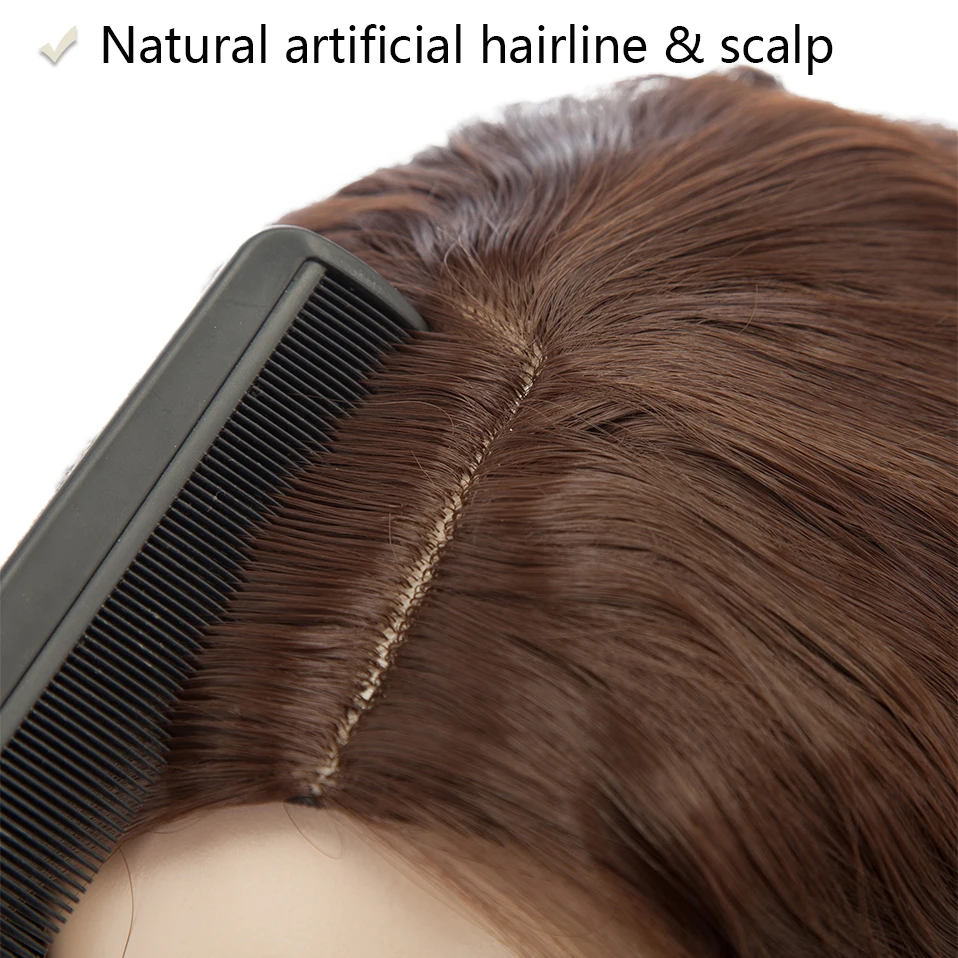 Hair Extensions HAIRRO 20'' Water Wave Clip In Hair Pieces Black Brown Long Corn Wave Synthetic Hair Pieces for Women