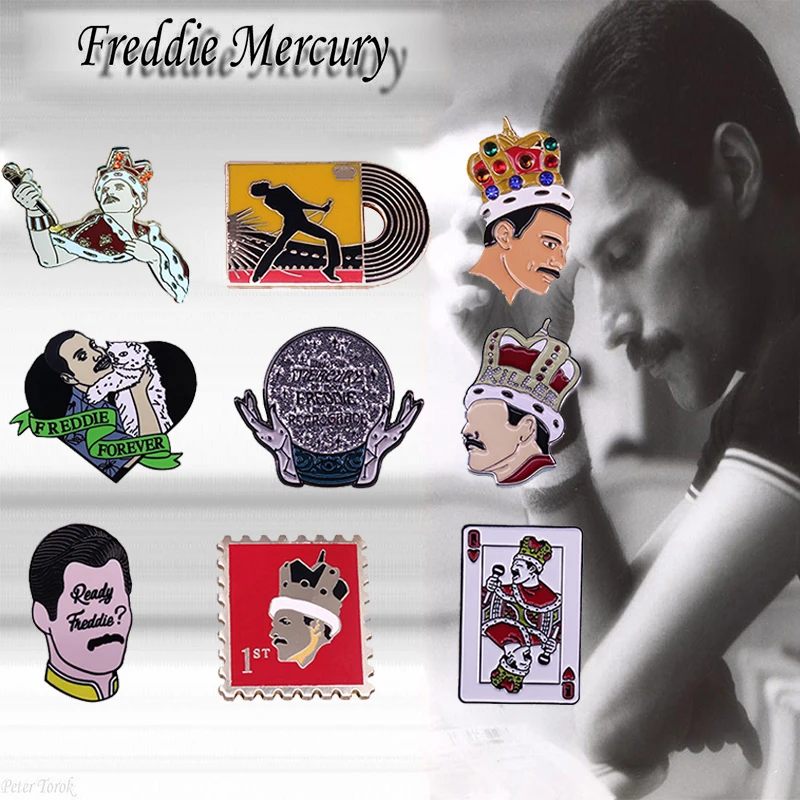 Freddie Mercury &amp Queen певица звезда значок музыкант рок-ролл Зал славы эмалированная