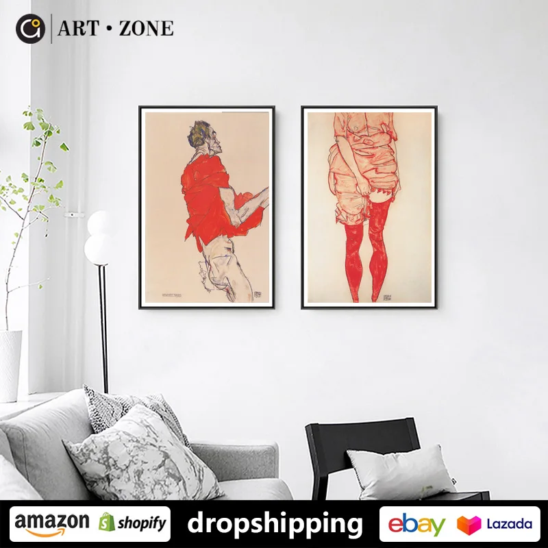 Художественная зона Egon Schiele абстрактные креативные персонажи картина тела
