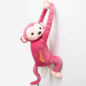 

Creative Pippi Monkey Tissue Box Car Supplies Tissue Storage Hanging Type Car Seat Back Doll Cartoon Cute
