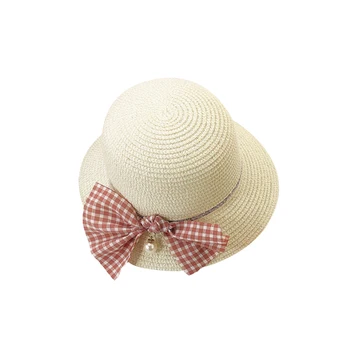 

Girls Caps Bow Straw Hat For Girl Panama Hat Baby Hats Caps Handmade Kids Sun Cap Children Summer Hats 2-6 Years New
