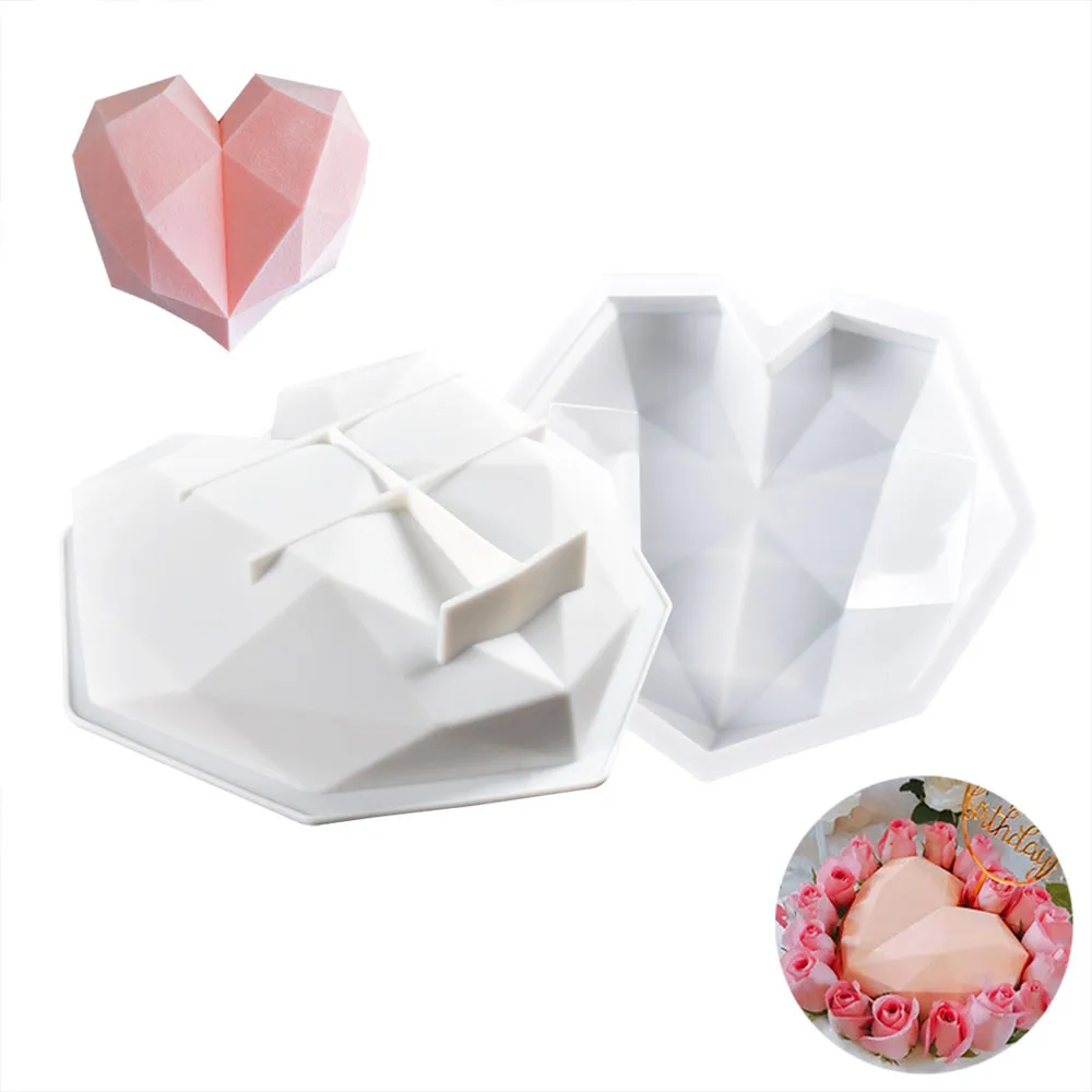Love Chocolate Cake Tin Silicone Mold Heart Shaped Dessert Mould Mousses Cheesecake Diy Baking Tool Big Moldes Silicona | Дом и сад