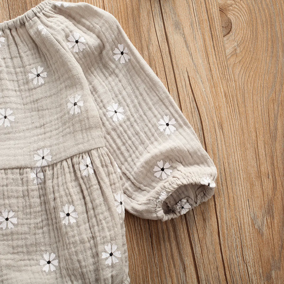 0-24M Newborn Cotton Linen Romper Infant Baby Girl Floral Long Sleeve Romper Toddler Baby Clothes Outfit Playsuit