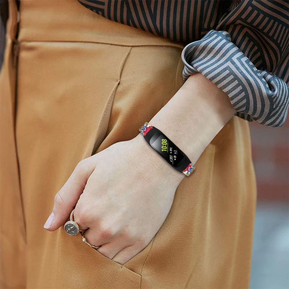 Кожаный ремешок для samsung Galaxy fit-e R375+ металлическая рамка