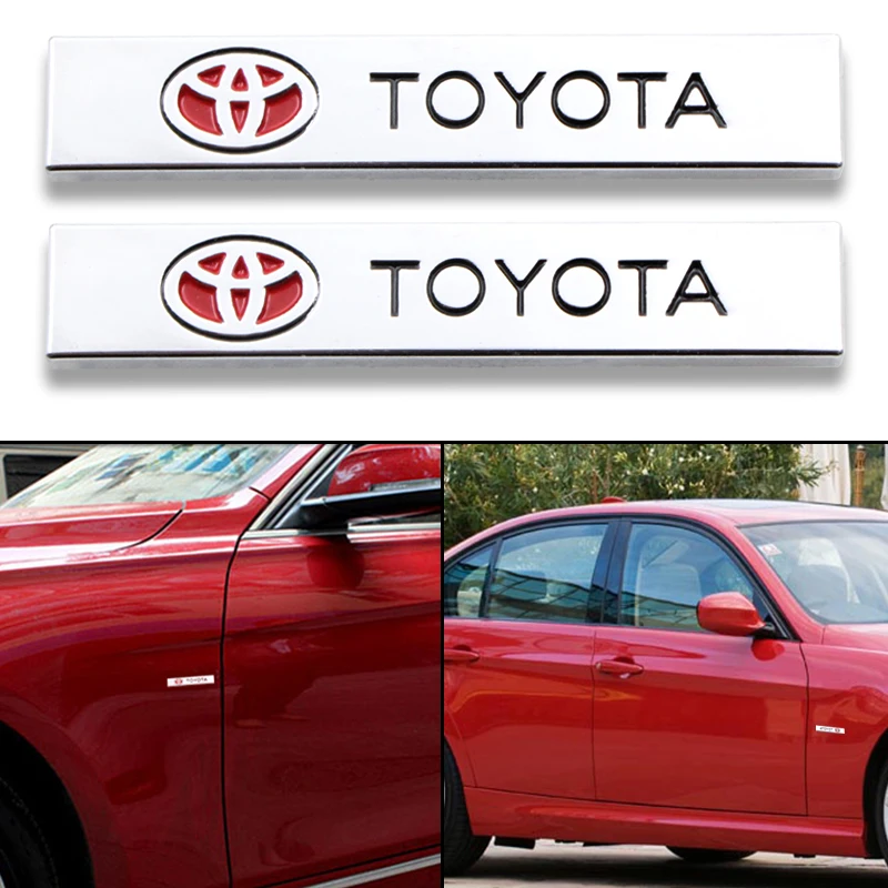 

2pcs Car metal car stickers Leaf plate decoration 3D stereo Labeling for Toyota Corolla rav4 Camry Yaris Car Accessories