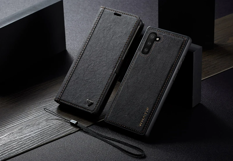WHATIF крафт-бумага кожаный чехол для Galaxy Note 10 8 9 Магнитный 2 в 1 съемный чехол-кошелек для samsung S8 S9 S10 Plus S7 Edge