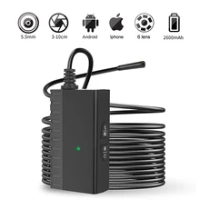 1080P HD Wireless Endoscope Camera 5.5mm Lens With Led Light 10M Hard Cable IP67 Industrial Inspect Borescope For Android iphone