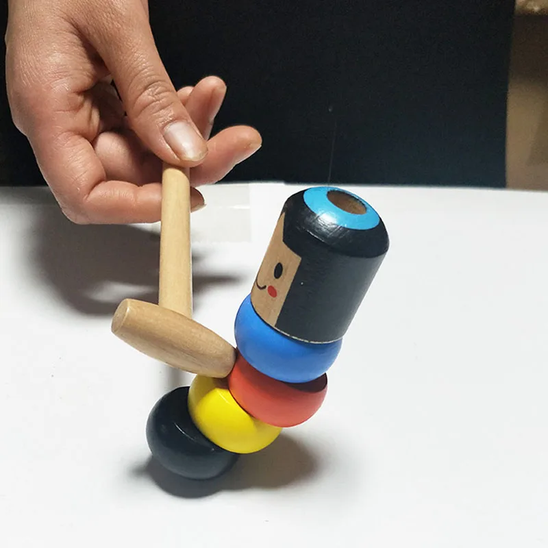 Wooden Toys Funny Wooden Unbreakable Man Girl Doll Automatic Assemble Magic Trick Desktop Developmental Kids Stage Magic Puzzle