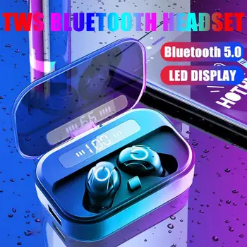 

T11C TWS Wireless Bluetooth 5.0 sport Headphone Hifi Stereo Noise Canceling Earphone With Mic LED Power Digital Display Headset