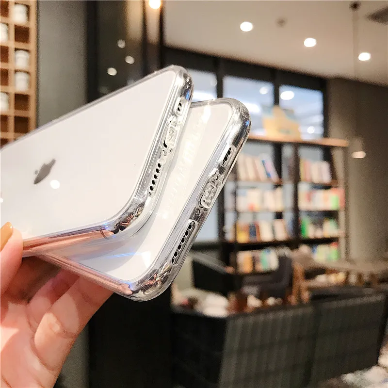 Объективы для телефонов Защитная крышка для iPhone11Pro Макс XR Xs макс 7 8plus 6 S плюс простой однотонный Мягкий силиконовый прозрачный чехол Крышка